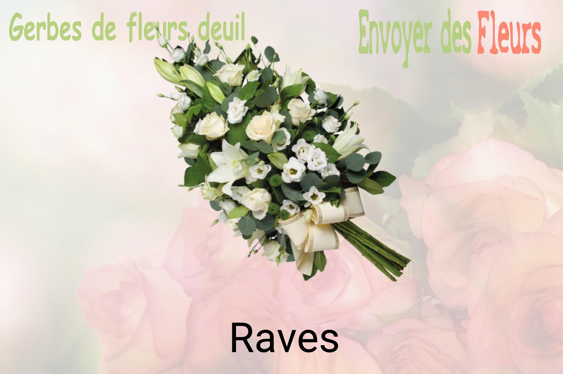Gerbe de fleurs de deuil livrée à Raves
